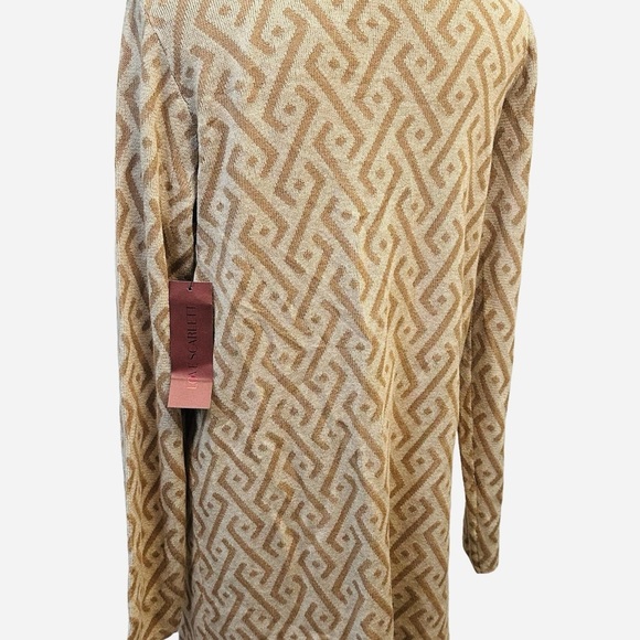 NWT Long Open Cardigan Med Geometric Oversized Boho Lagenlook Layering MSRP $64 - Picture 3 of 5